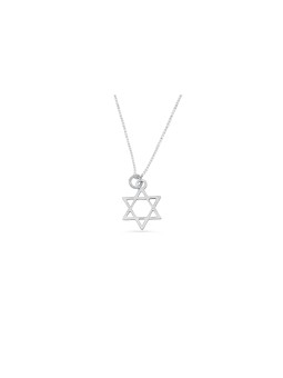 תליון כסף קומפקטי מגן דוד, שרשרת משפחתית מכסף סטרלינג